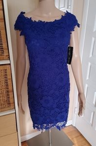 Betsy & Adam royal blue lace dress size 2. Gorg!